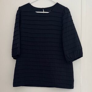 Banana Republic Midnight Blue Textured Blouse